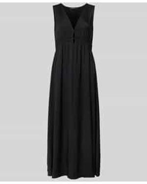 Comma, Midi-jurk Van Viscosemix Met Cut-out - Zwart