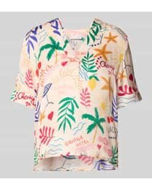 Rich & Royal Blouseshirt Met V-hals - Grijs
