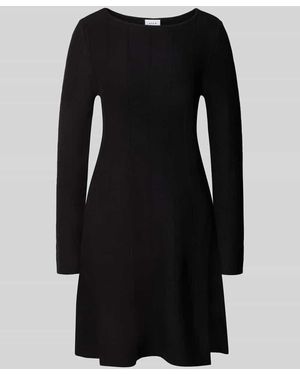 Vila Strickkleid mit Rundhalsausschnitt Modell 'VALUNI' - Schwarz