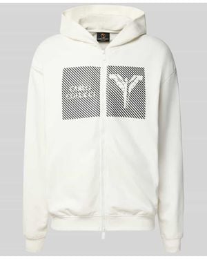 carlo colucci Sweatjacke mit Logo-Print und Zweiwege-Reißverschluss - Grau