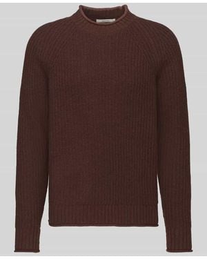 SELECTED Pullover mit Raglanärmeln aus Wollmix - Braun