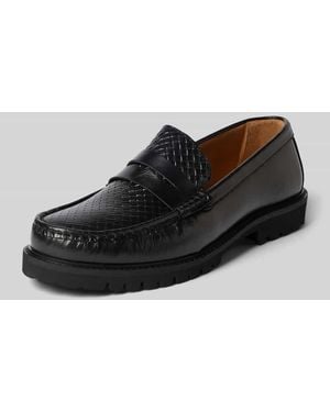 SELECTED Loafer aus Rindsnappa mit Profilsohle - Schwarz