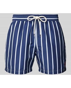 Polo Ralph Lauren Relaxed Fit Badeshorts mit Tunnelzug Modell 'TRAVELER' - Blau