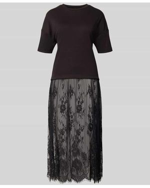 ONLY Fließendes Freizeitkleid mit Spitzenbesatz Modell 'TAHLIA' - Schwarz