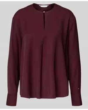 Tommy Hilfiger Relaxed Fit Blouse Met Lange Mouwen Van Pure Viscose - Paars