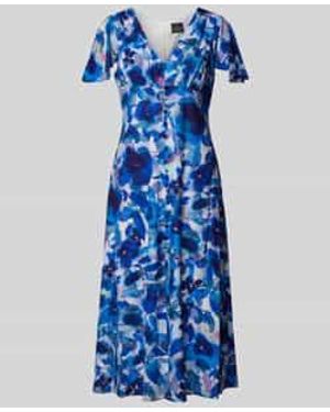 Adrianna Papell Midi-jurk Met V-hals - Blauw