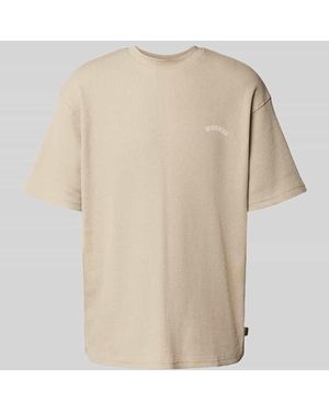 Woodbird T-Shirt mit Strukturmuster Modell 'Baine' - Natur