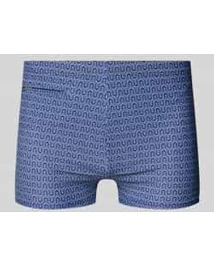 Schiesser Slim Fit Zwembroek Met Ritszak - Blauw