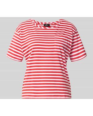 Monari T-Shirt im Allover-Look mit Rundhalsausschnitt - Rot