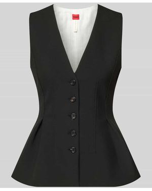HUGO Slim Fit Weste mit Viskose-Anteil Modell 'Anena' - Schwarz