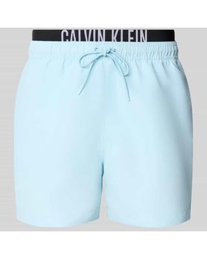 Calvin Klein Badehose mit elastischem Bund - Blau