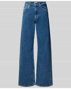 SELECTED Wide Leg Jeans aus Baumwoll-Mix Modell 'WIDE BEA-KORI' - Blau