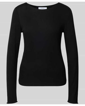 Comma, Longsleeve aus Lyocell-Mix - Schwarz