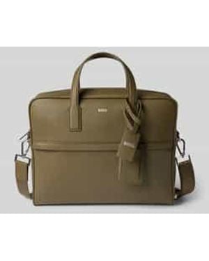 BOSS Laptoptas Van Echt Leer, Model 'Zair' - Groen