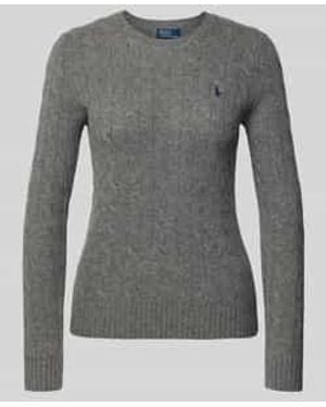 Polo Ralph Lauren Gebreide Pullover Van Een Mix Van Wol En Kasjmier, Model 'Julianna' - Grijs