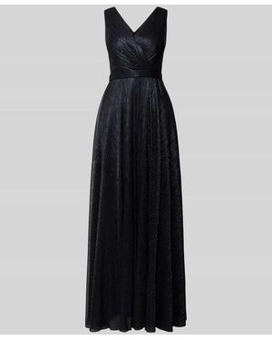 TROYDEN COLLECTION Schimmerndes Abendkleid mit V-Ausschnitt - Schwarz