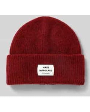 Mads Nørgaard Beanie Van Scheerwolmix, Model 'Tosca Anju' - Rood