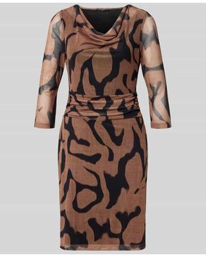 Zero Knielanges Kleid mit Wasserfall-Ausschnitt - Schwarz