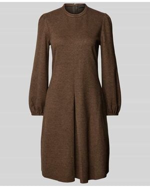 Weekend by Maxmara Knielanges Kleid mit geripptem Rundhalsausschnitt Modell 'CANARD' - Braun