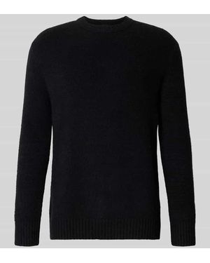 Strellson Regular Fit Strickpullover mit Woll-Anteil Modell 'BOSSE-R' - Schwarz