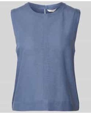 Mbym Regular Fit Blousetop Met Ronde Hals - Blauw
