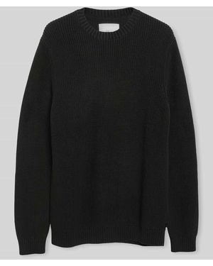 S.oliver Regular Fit Strickpullover aus reiner Baumwolle - Schwarz