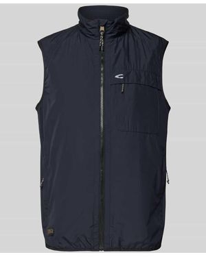 Camel Active Regular Fit Weste mit gefüttertem Stehkragen - Blau