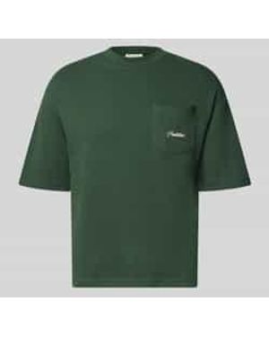 Prohibited T-Shirt Met Structuurpatroon En Labelstitching - Groen
