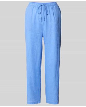 Mango Leinenhose mit elastischem Bund - Blau
