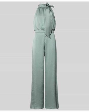 Swing Jumpsuit mit Schluppe und rückseitigem Knopfverschluss - Grün