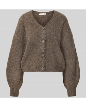 Gestuz Strickjacke aus Woll-Mohair-Mix Modell 'debbie' - Braun