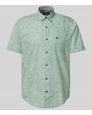Lerros Regular Fit Freizeithemd mit Label-Stitching - Grün