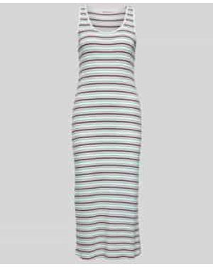 Tom Tailor Midi-jurk Met Ronde Hals - Wit