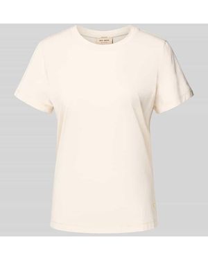 Mos Mosh Regular Fit T-Shirt mit Label-Emblem Modell 'Dala' - Natur