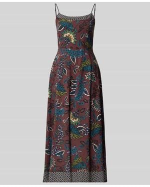 Zero Midikleid aus Viskose-Mix mit Spaghettiträgern - Mehrfarbig