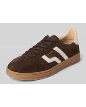 GANT Sneakers Van Leer Met Vetersluiting - Bruin