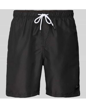 Shiwi Regular Fit Badehose mit Label-Patch Modell 'Mike' - Schwarz