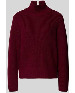 Windsor. Strickpullover mit geripptem Stehkragen - Rot