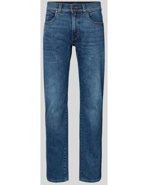 Pierre Cardin Tapered Fit Jeans im 5-Pocket-Design Modell 'LYON' - Blau