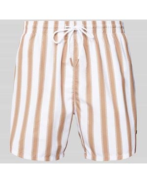BOSS Relaxed Fit Badeshorts mit Label-Badge Modell 'Piranha' - Weiß