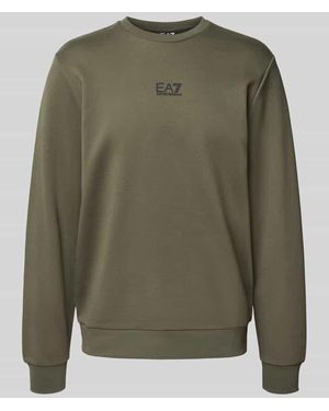 EA7 Sweatshirt mit Label-Detail - Grün