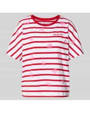 Ouí T-Shirt Met Ronde Hals En Stitchings - Rood