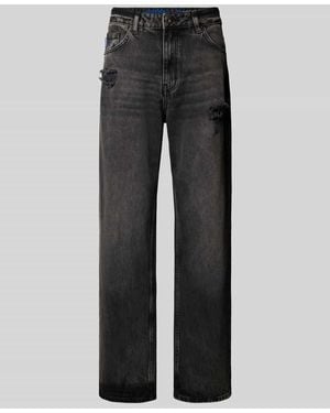 HUGO Loose Fit Jeans aus reiner Baumwolle Modell 'LENI_B' - Grau