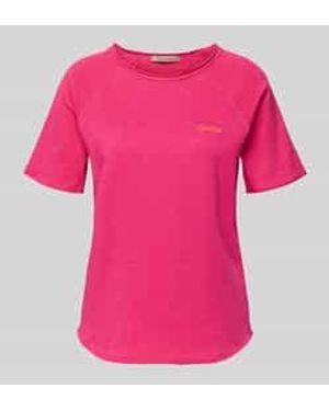 Smith & Soul T-Shirt Met Statement-Stitching En Rolzoom - Roze