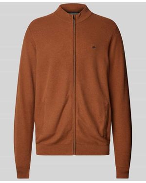 Fynch-Hatton Regular Fit Strickjacke Mit Reißverschluss - Braun