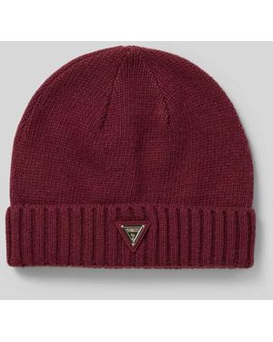 Guess Mütze mit Viskose- und Woll-Anteil Modell 'Sweater' - Rot