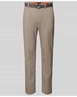 Mcneal Slim Fit Broek Met Riem - Naturel