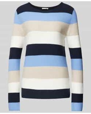 Tom Tailor Regular Fit Gebreide Pullover Van Ademende Katoenmix - Blauw