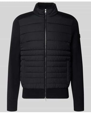 BOSS Regular Fit Strickjacke aus Baumwoll-Schurwoll-Mix Modell 'H-Facente' - Blau