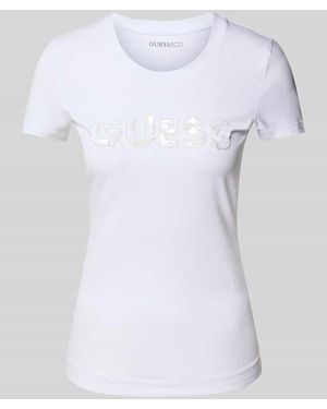 Guess T-Shirt mit Label-Detail - Weiß